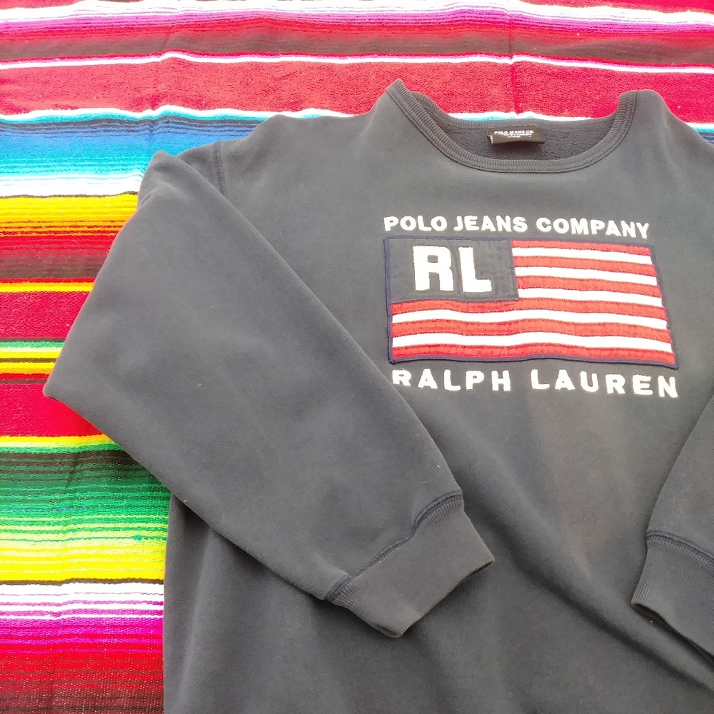 VINTAGE POLO RALPH LAUREN FLAG SWEATER